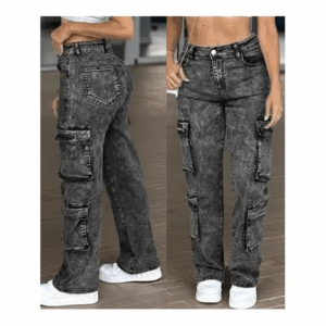 Trendy Boyfriend Cargo Jean-Grey