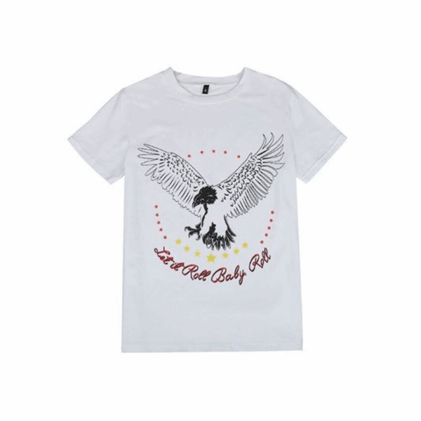 Printed Short Sleeved Base Shirt-White